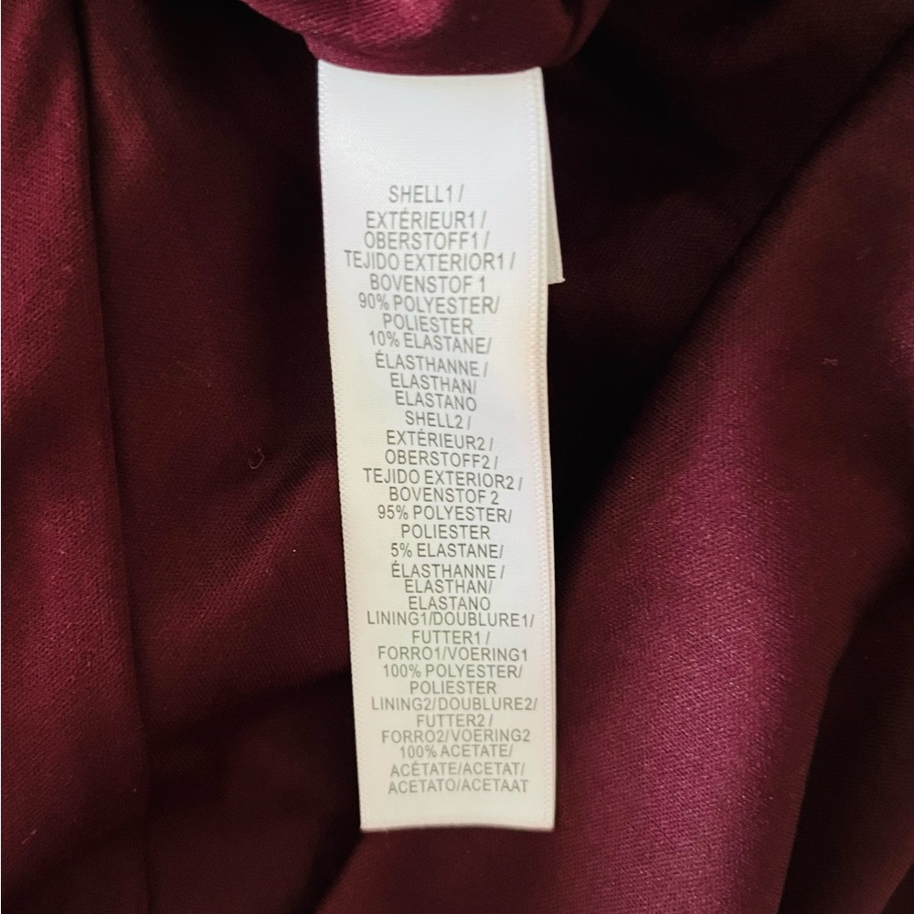 Adrianna Papell Burgundy Velvet Off Shoulder Floor Length Maxi Gown Dress size 8 - Picture 15 of 16